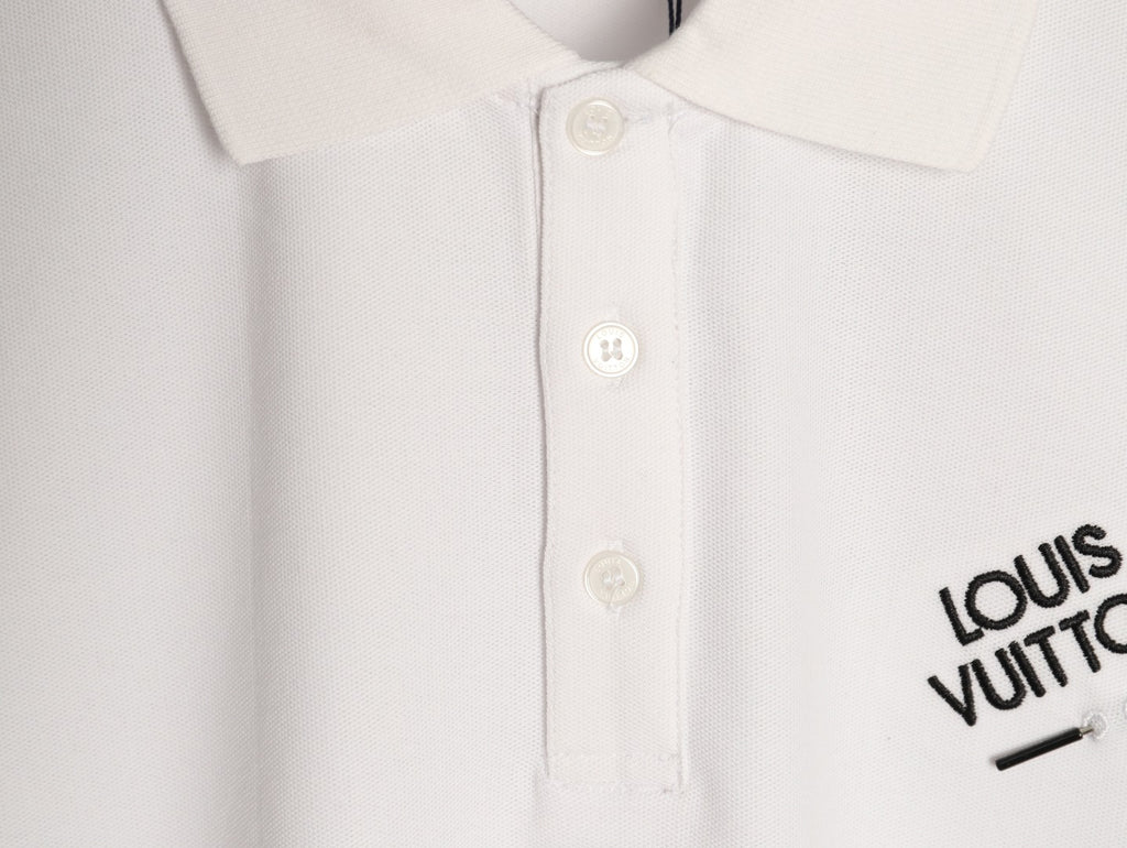 Louis Vuitton 25SS Letter-Detail Short-Sleeve Polo - White