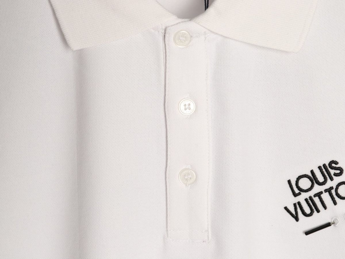 Louis Vuitton 25SS Letter-Detail Short-Sleeve Polo - White