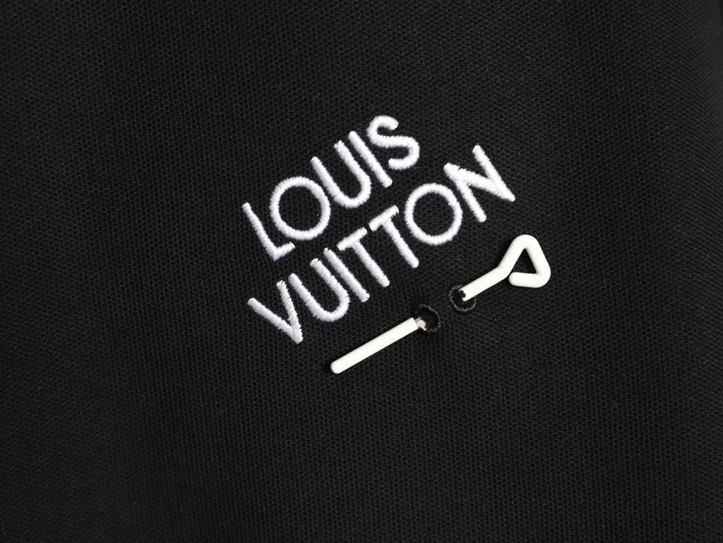 Louis Vuitton 25SS Letter-Detail Short-Sleeve Polo - Black