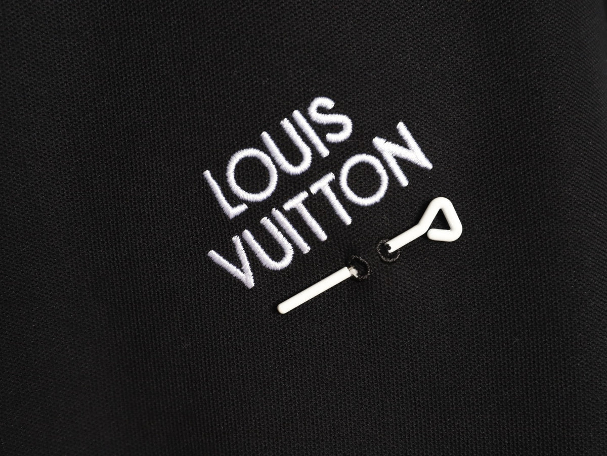 Louis Vuitton 25SS Letter-Detail Short-Sleeve Polo - Black