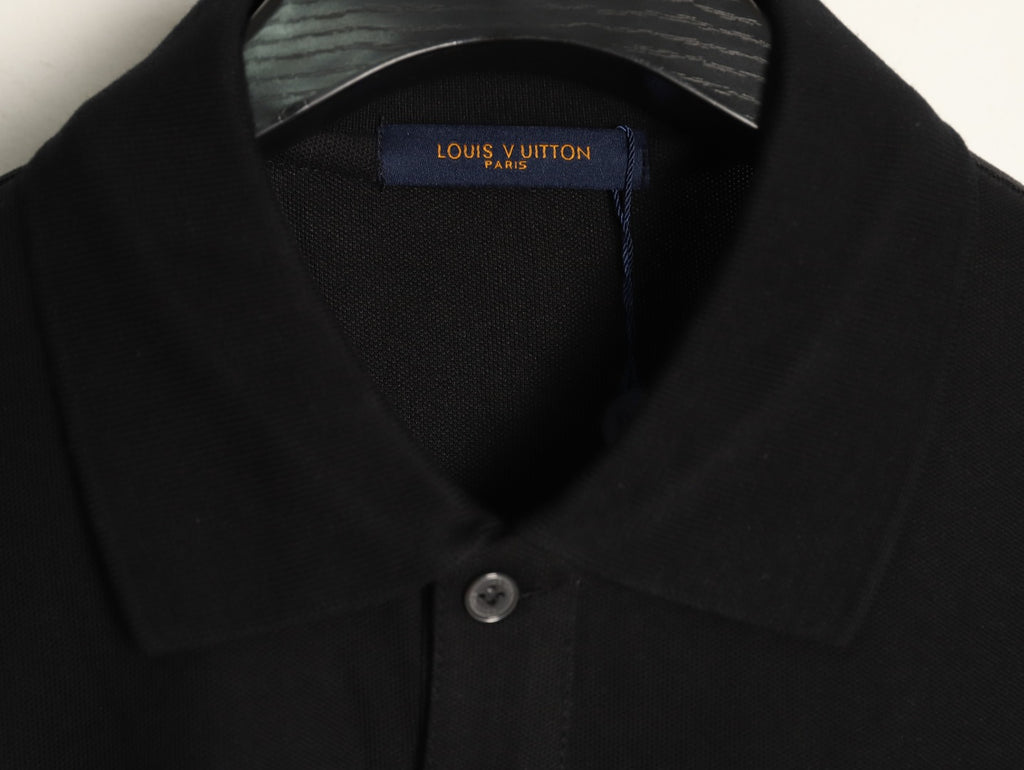 Louis Vuitton 25SS Letter-Detail Short-Sleeve Polo - Black