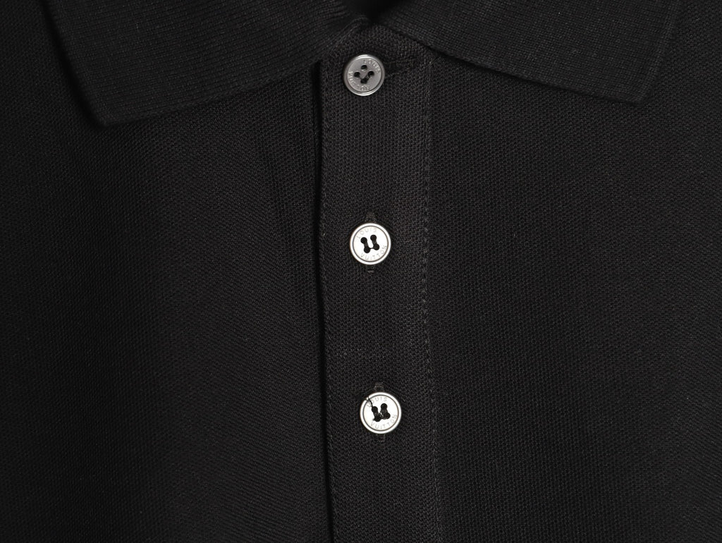 Louis Vuitton 25SS Letter-Detail Short-Sleeve Polo - Black