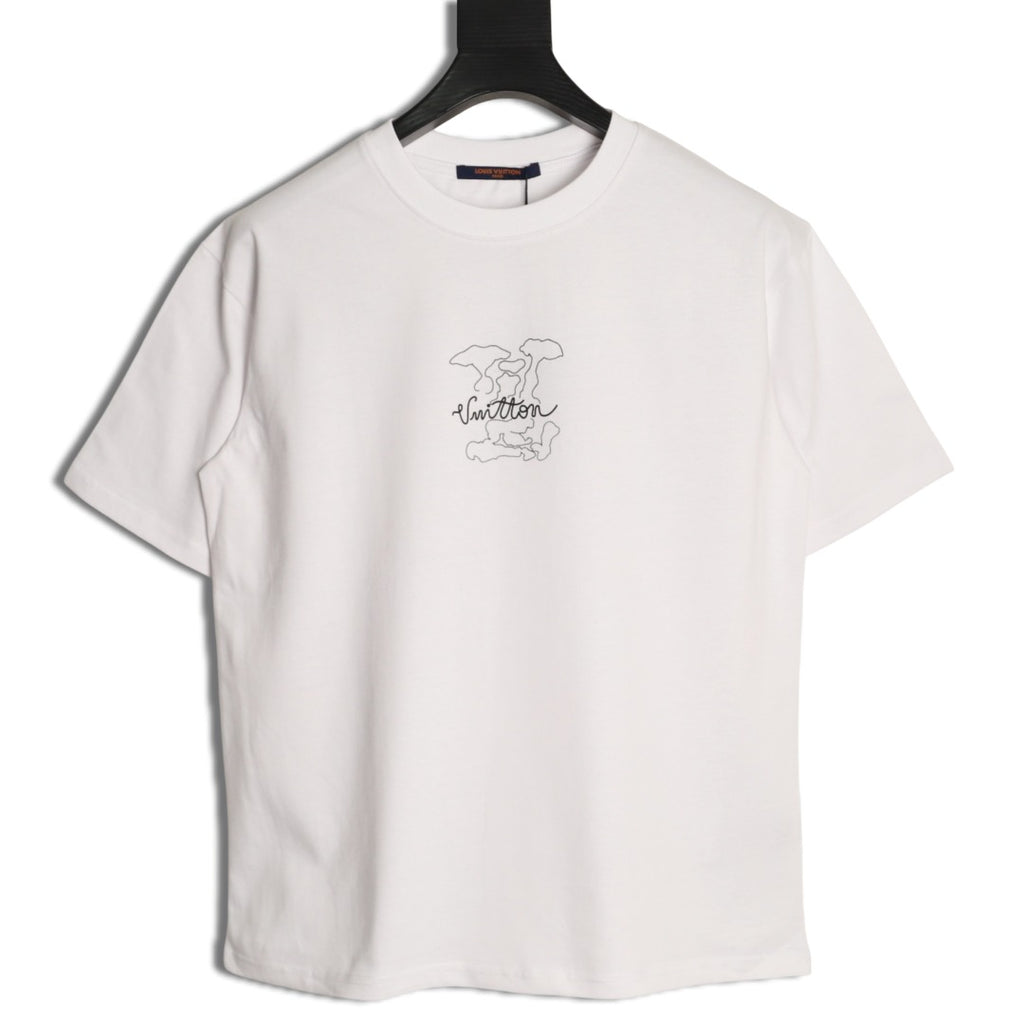Louis Vuitton Dashed Cloud Logo Graphic T-Shirt - White