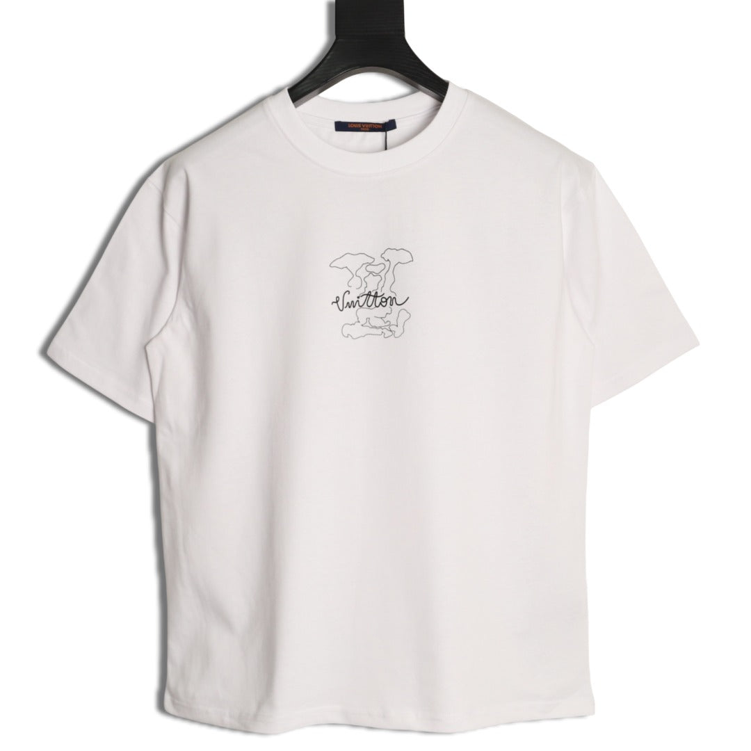 Louis Vuitton Dashed Cloud Logo Graphic T-Shirt - White