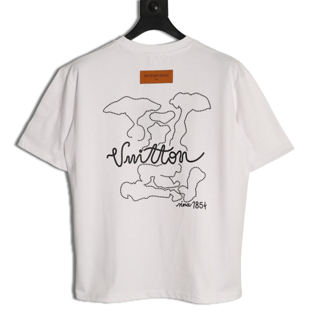 Louis Vuitton Dashed Cloud Logo Graphic T-Shirt - White