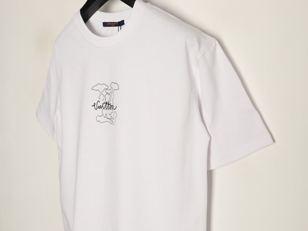 Louis Vuitton Dashed Cloud Logo Graphic T-Shirt - White