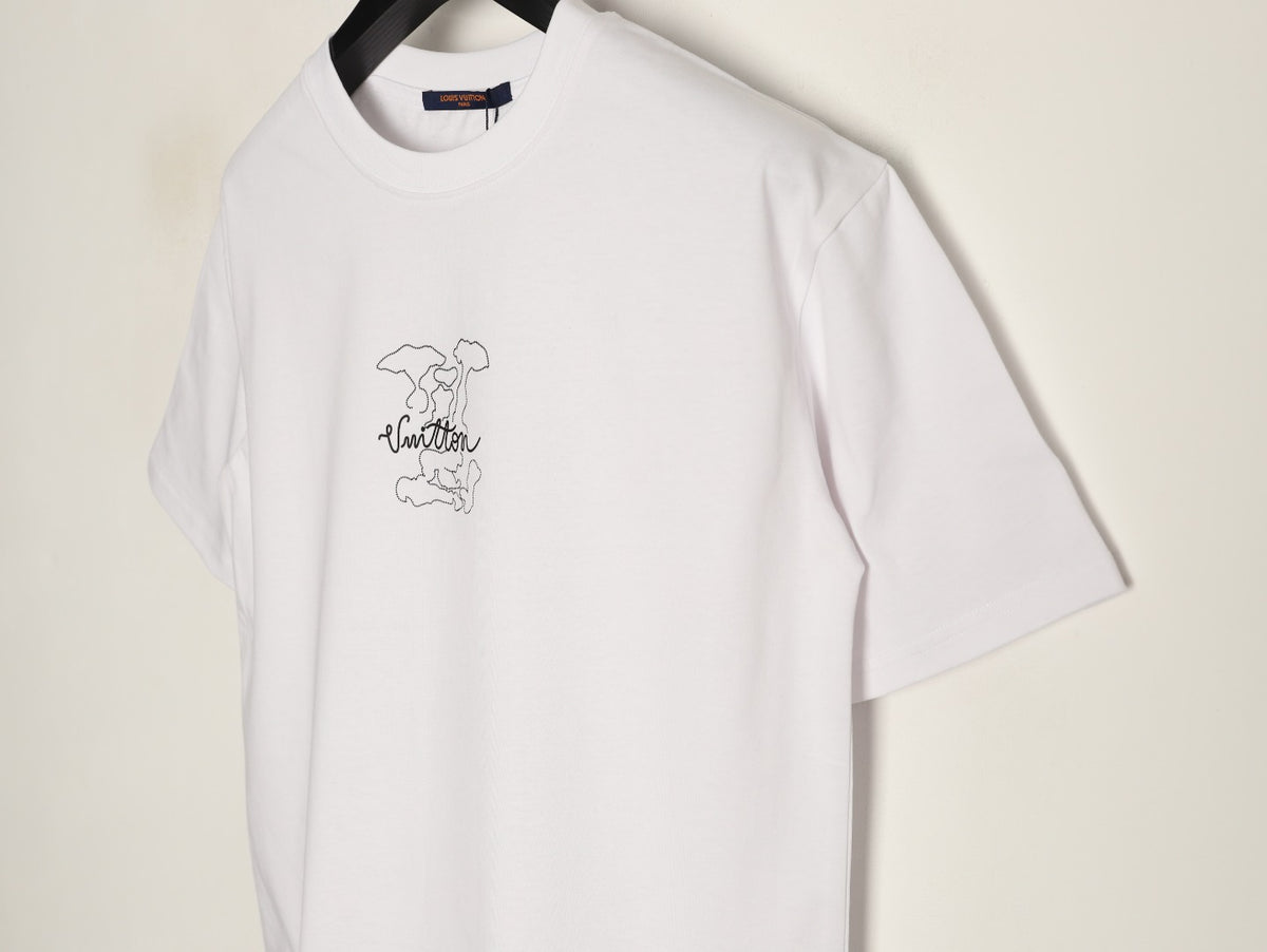 Louis Vuitton Dashed Cloud Logo Graphic T-Shirt - White
