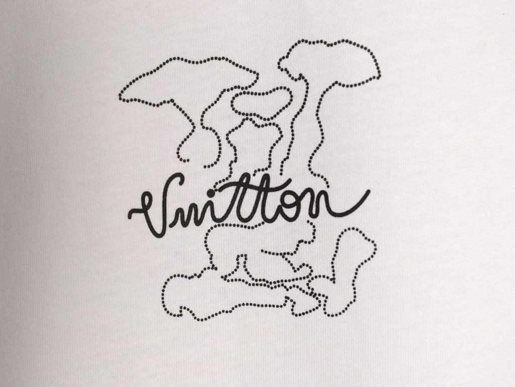 Louis Vuitton Dashed Cloud Logo Graphic T-Shirt - White