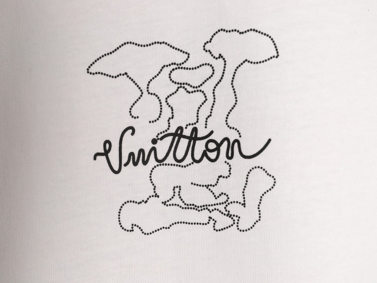 Louis Vuitton Dashed Cloud Logo Graphic T-Shirt - White