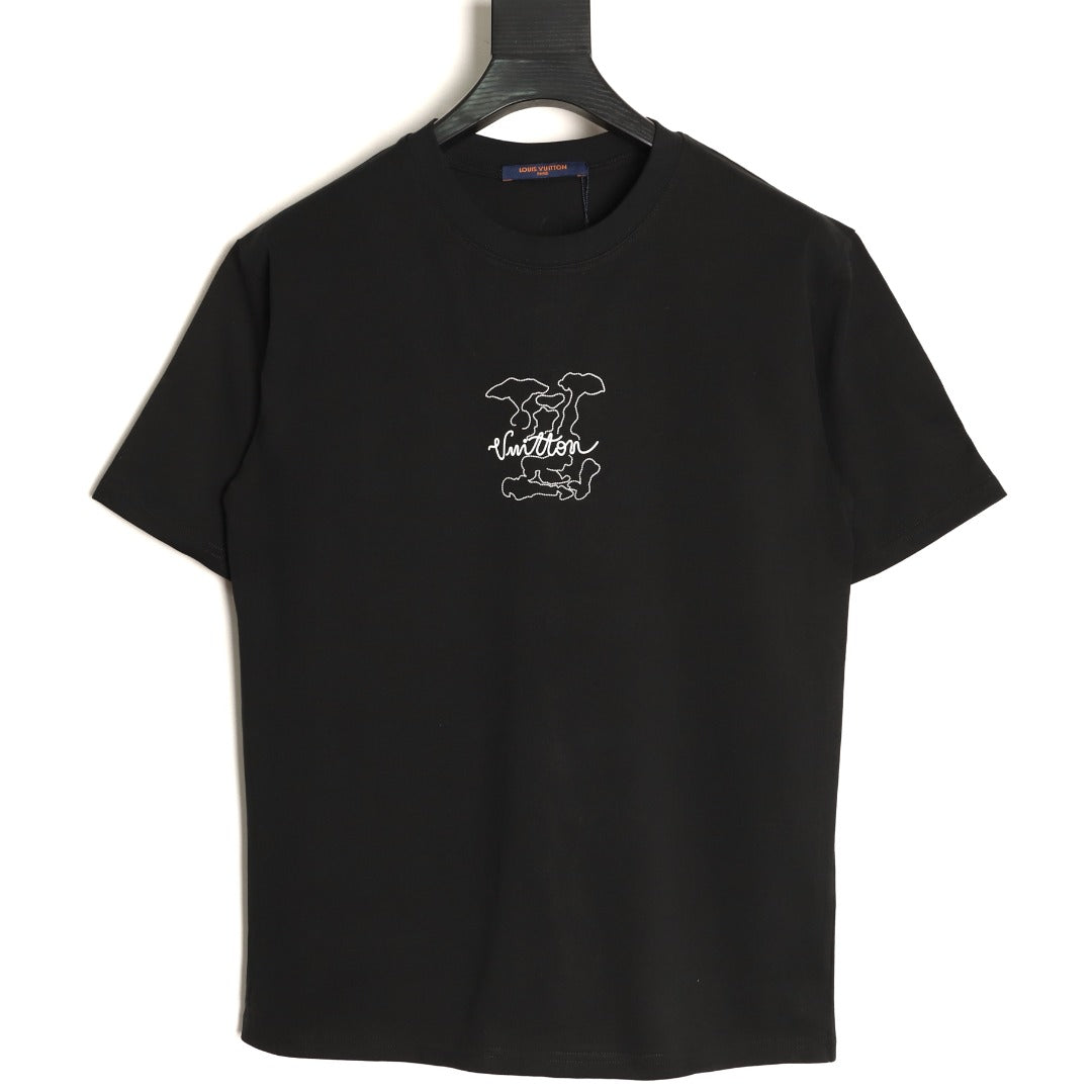 Louis Vuitton Dashed Cloud Logo Graphic T-Shirt - Black
