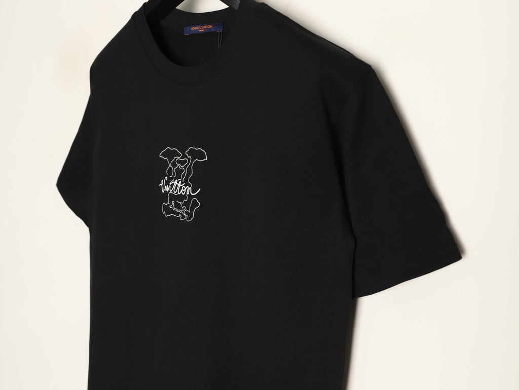 Louis Vuitton Dashed Cloud Logo Graphic T-Shirt - Black
