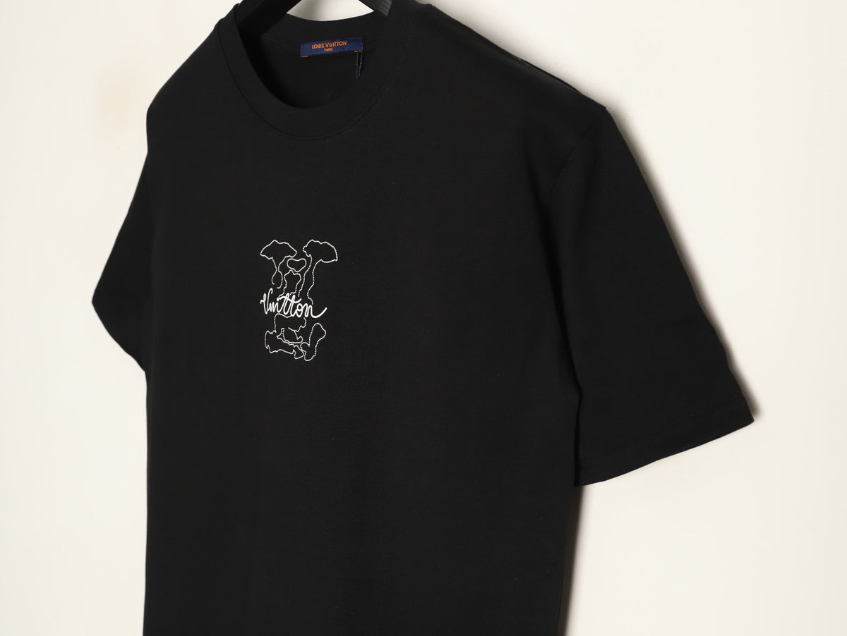 Louis Vuitton Dashed Cloud Logo Graphic T-Shirt - Black