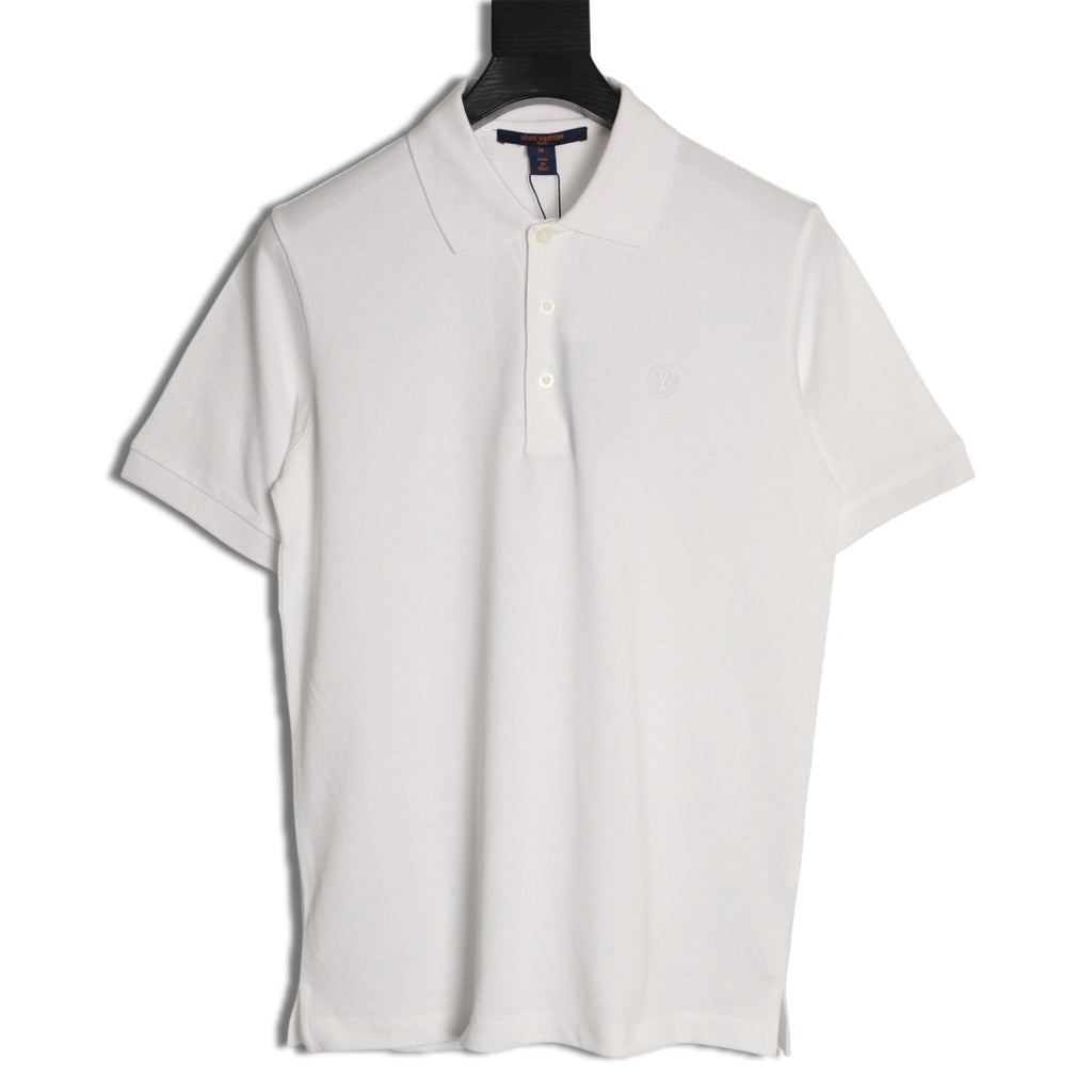 Louis Vuitton Classic Small-Logo Embroidered Polo - White