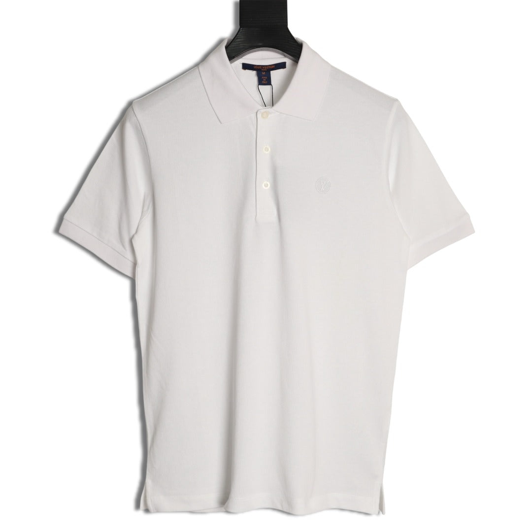 Louis Vuitton Classic Small-Logo Embroidered Polo - White