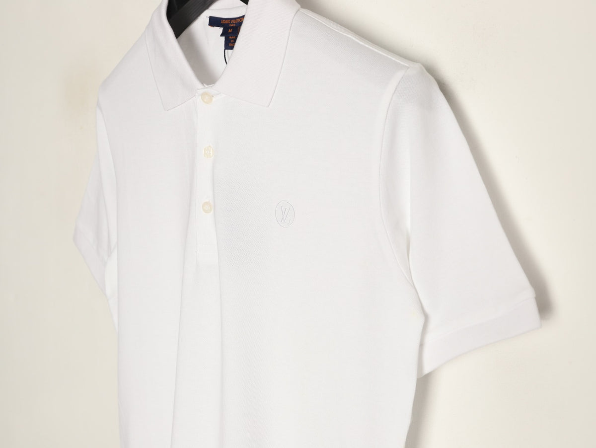 Louis Vuitton Classic Small-Logo Embroidered Polo - White