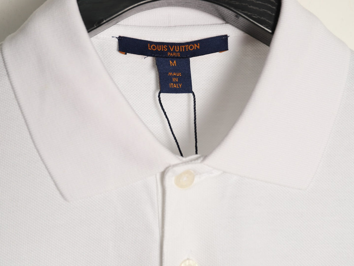 Louis Vuitton Classic Small-Logo Embroidered Polo - White