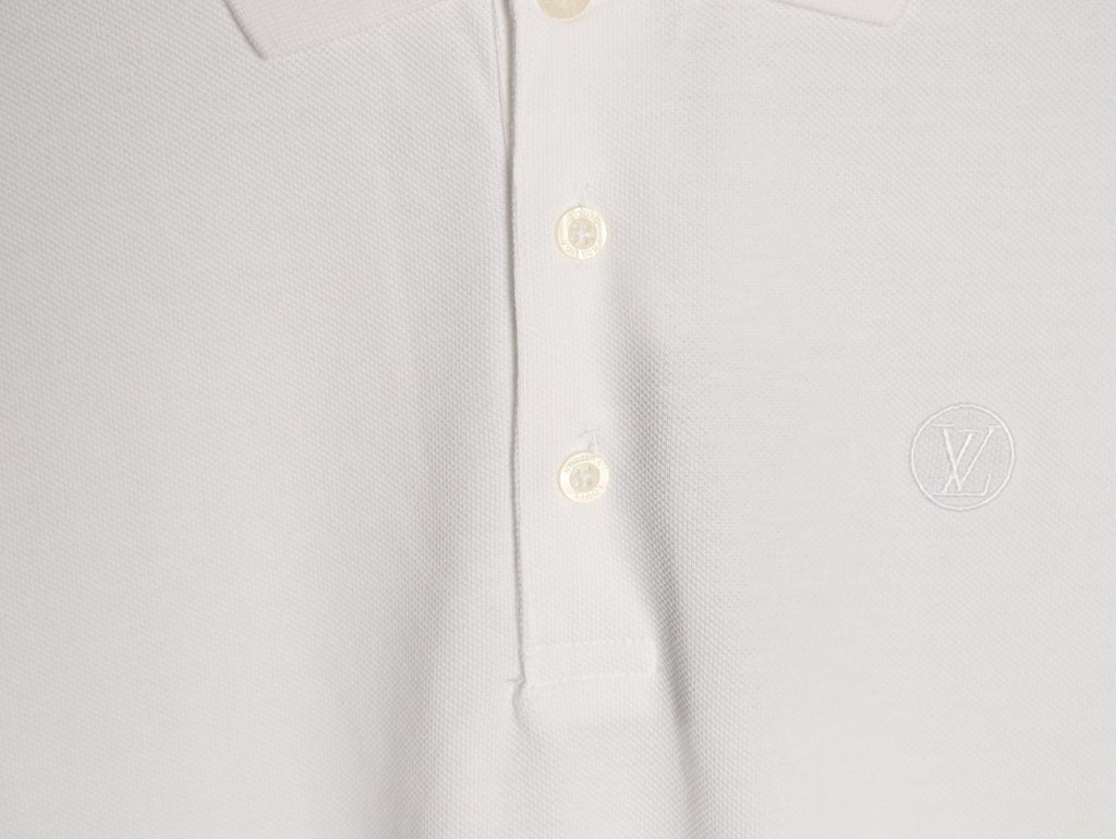 Louis Vuitton Classic Small-Logo Embroidered Polo - White
