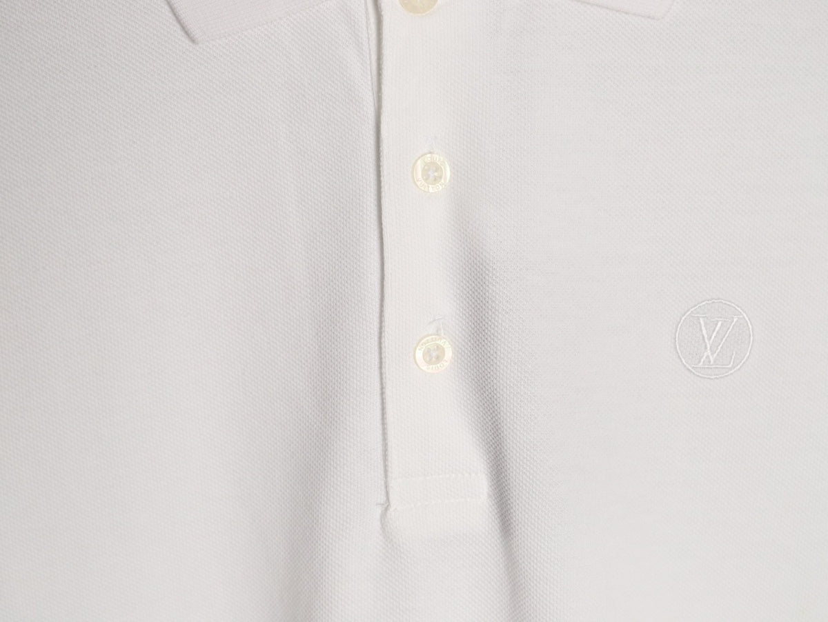 Louis Vuitton Classic Small-Logo Embroidered Polo - White