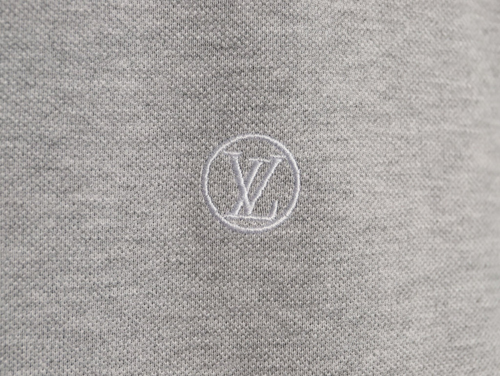 Louis Vuitton Classic Small-Logo Embroidered Polo - Heather Gray