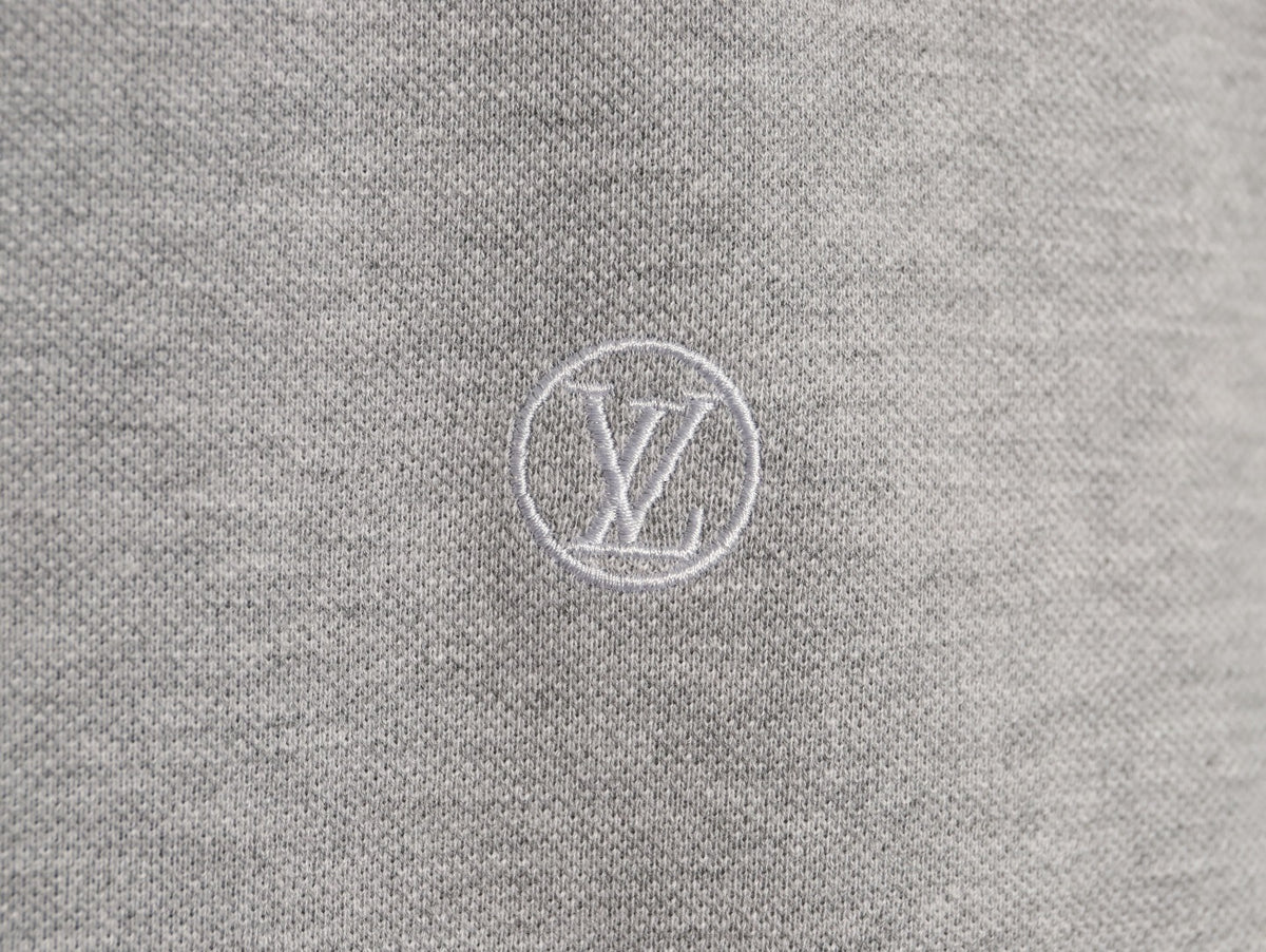 Louis Vuitton Classic Small-Logo Embroidered Polo - Heather Gray