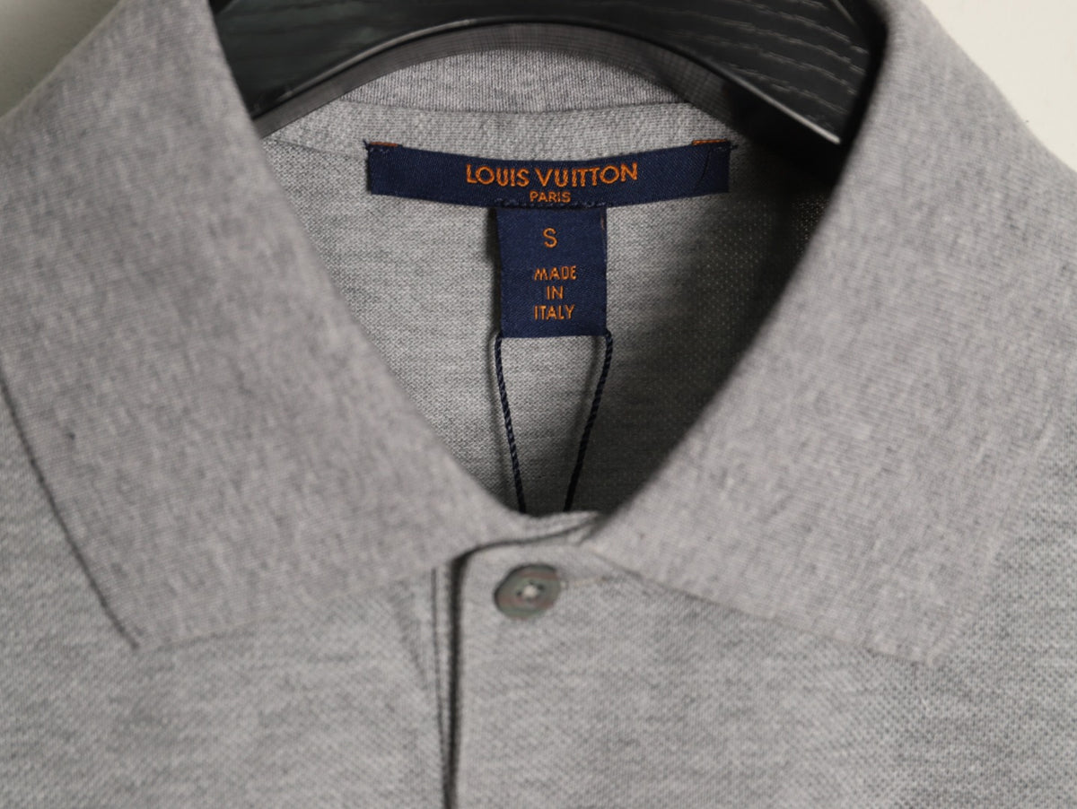 Louis Vuitton Classic Small-Logo Embroidered Polo - Heather Gray