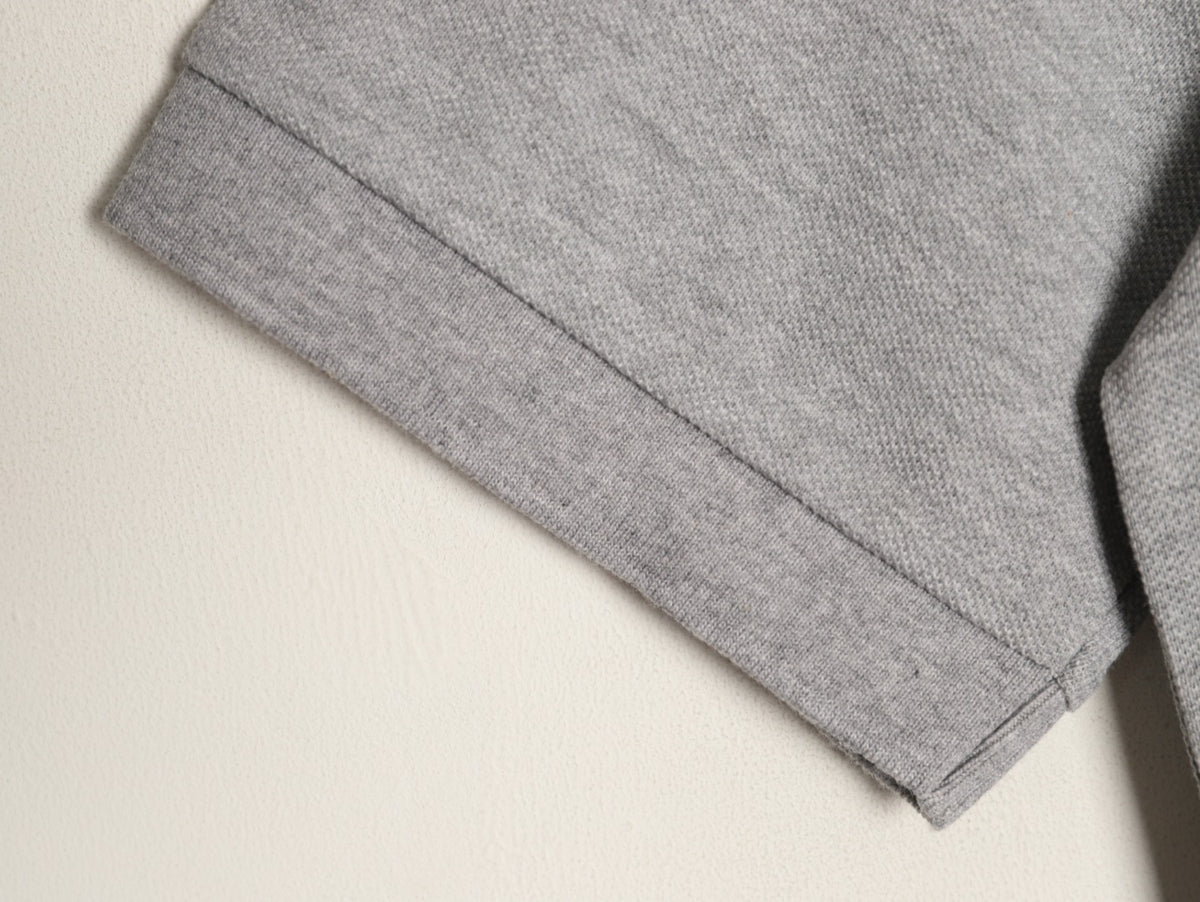 Louis Vuitton Classic Small-Logo Embroidered Polo - Heather Gray