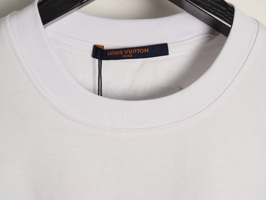 Louis Vuitton Blue Floral Graphic Short-Sleeve T-Shirt - White
