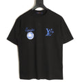 Louis Vuitton Blue Floral Graphic Short-Sleeve T-Shirt - Black