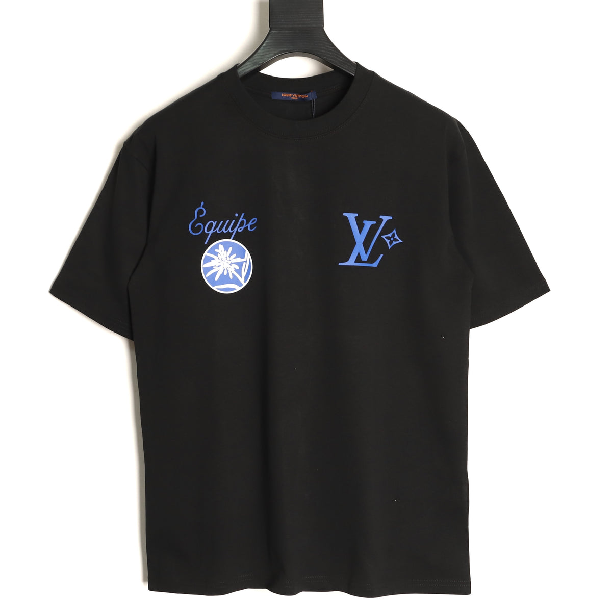 Louis Vuitton Blue Floral Graphic Short-Sleeve T-Shirt - Black