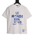 Louis Vuitton Globe Slogan Graphic Short-Sleeve T-Shirt - White