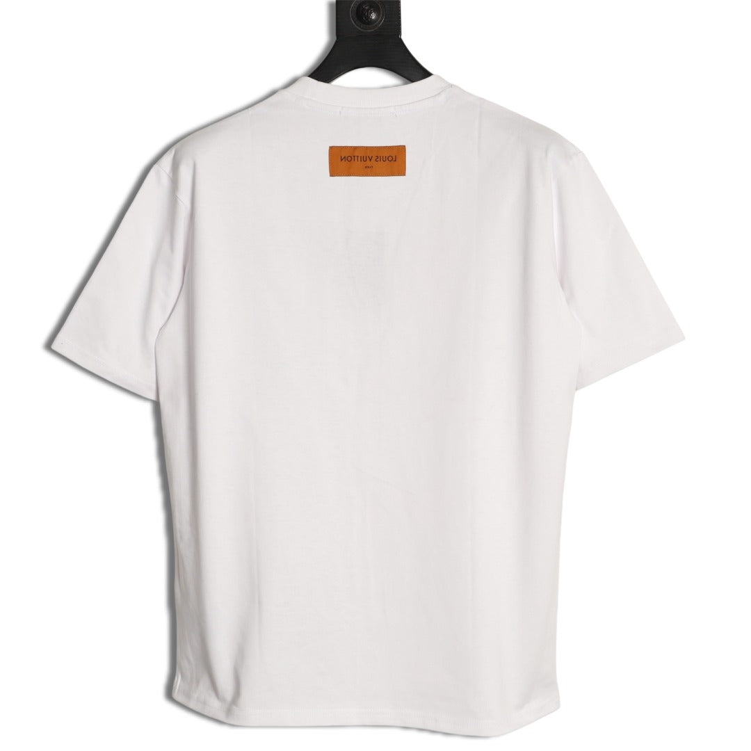 Louis Vuitton Globe Slogan Graphic Short-Sleeve T-Shirt - White
