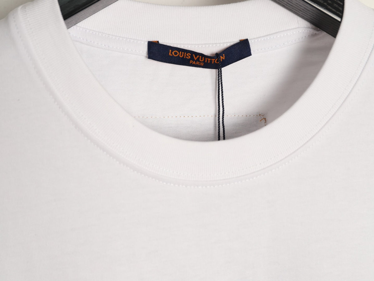 Louis Vuitton Globe Slogan Graphic Short-Sleeve T-Shirt - White