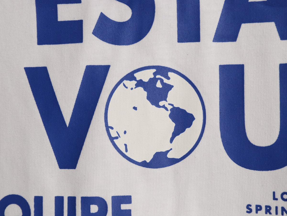 Louis Vuitton Globe Slogan Graphic Short-Sleeve T-Shirt - White