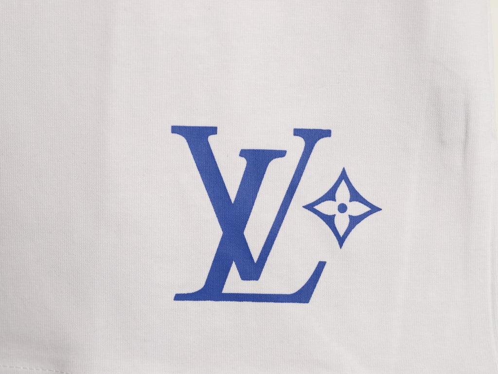 Louis Vuitton Globe Slogan Graphic Short-Sleeve T-Shirt - White