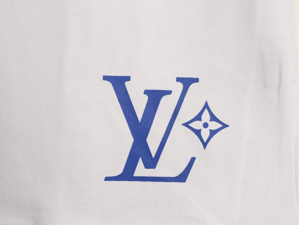 Louis Vuitton Globe Slogan Graphic Short-Sleeve T-Shirt - White