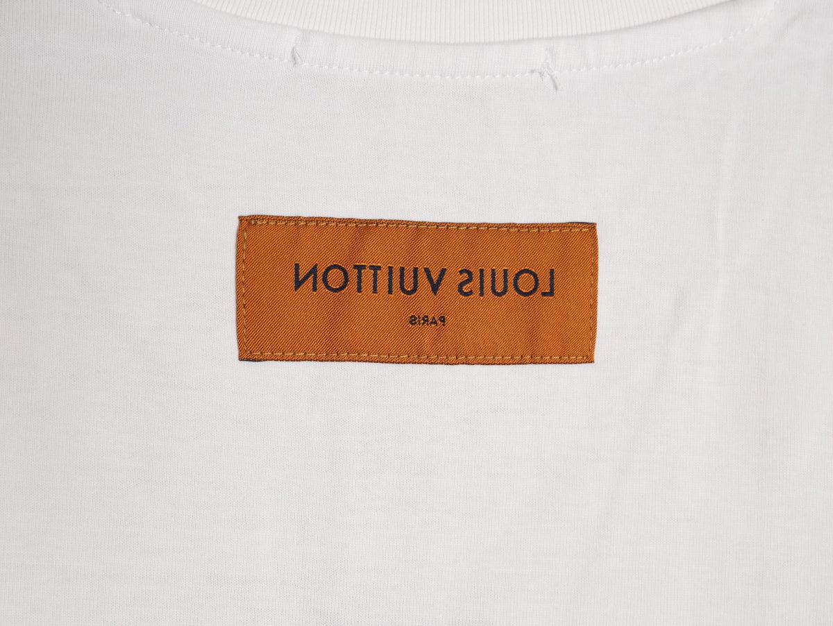 Louis Vuitton Globe Slogan Graphic Short-Sleeve T-Shirt - White