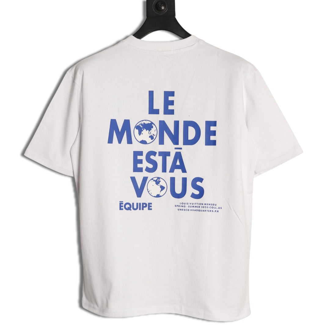 Louis Vuitton Globe Slogan Back-Print T-Shirt - White