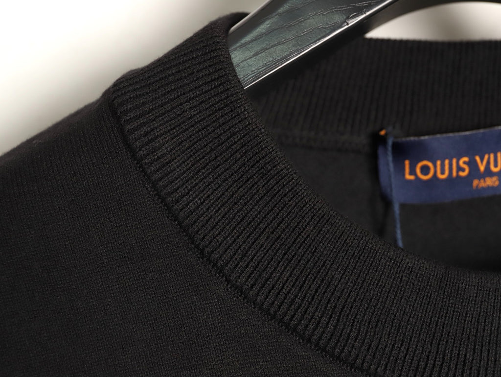 Louis Vuitton Jacquard Panel Short-Sleeve T-Shirt - Black