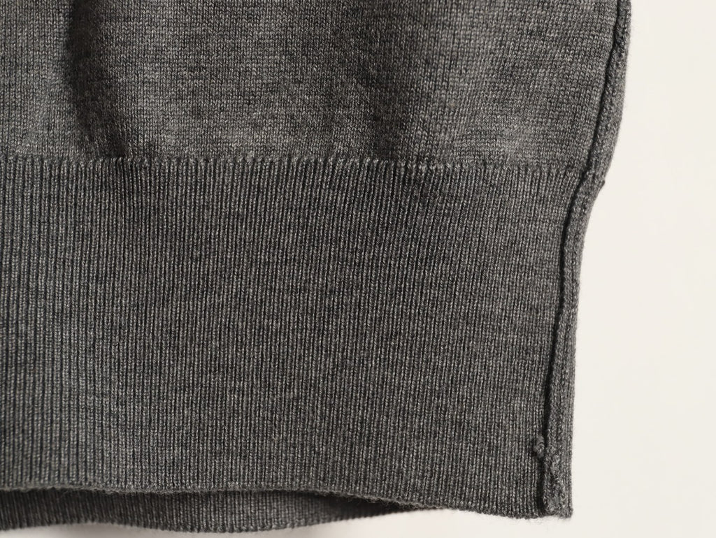 Burberry Equestrian Knight Short-Sleeve Knit Top - Gray