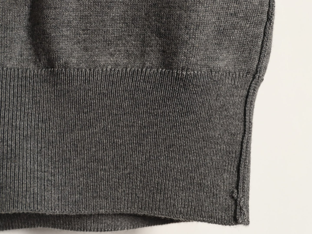 Burberry Equestrian Knight Short-Sleeve Knit Top - Gray