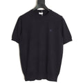 Burberry Equestrian Knight Short-Sleeve Knit Top - Black