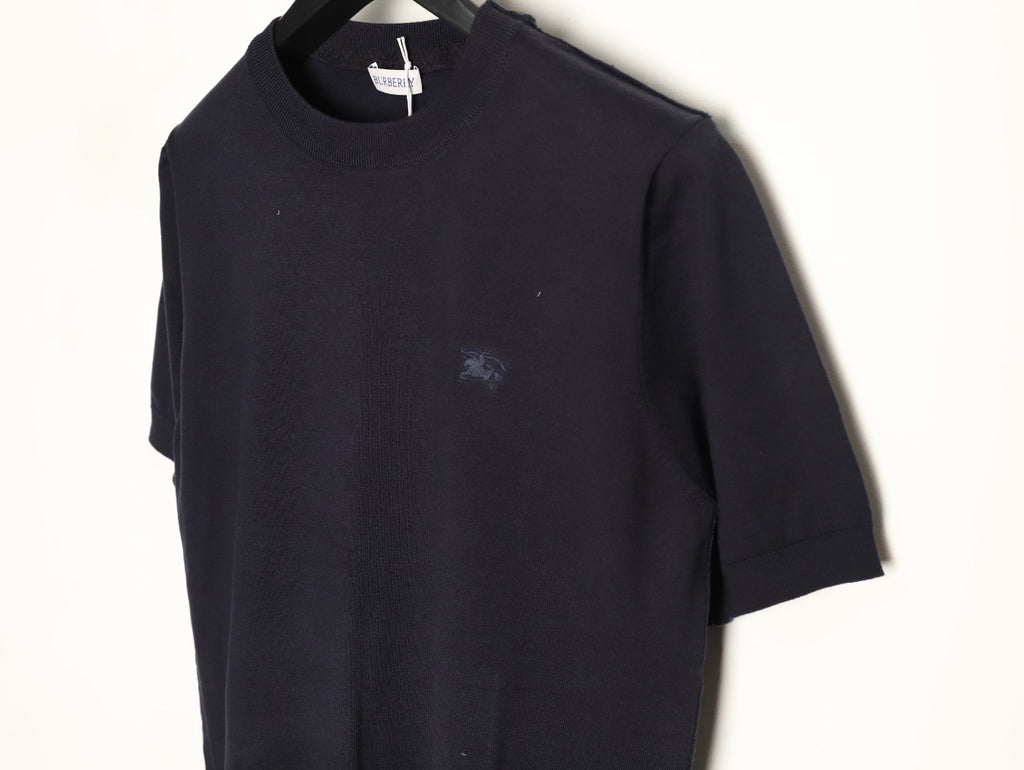 Burberry Equestrian Knight Short-Sleeve Knit Top - Black