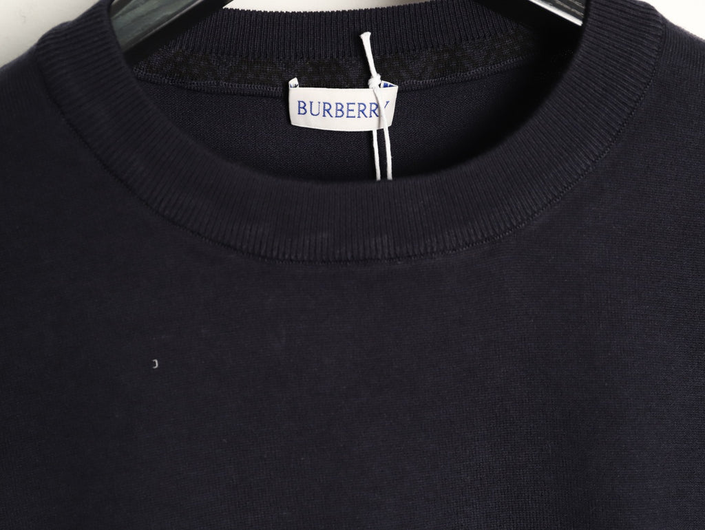Burberry Equestrian Knight Short-Sleeve Knit Top - Black