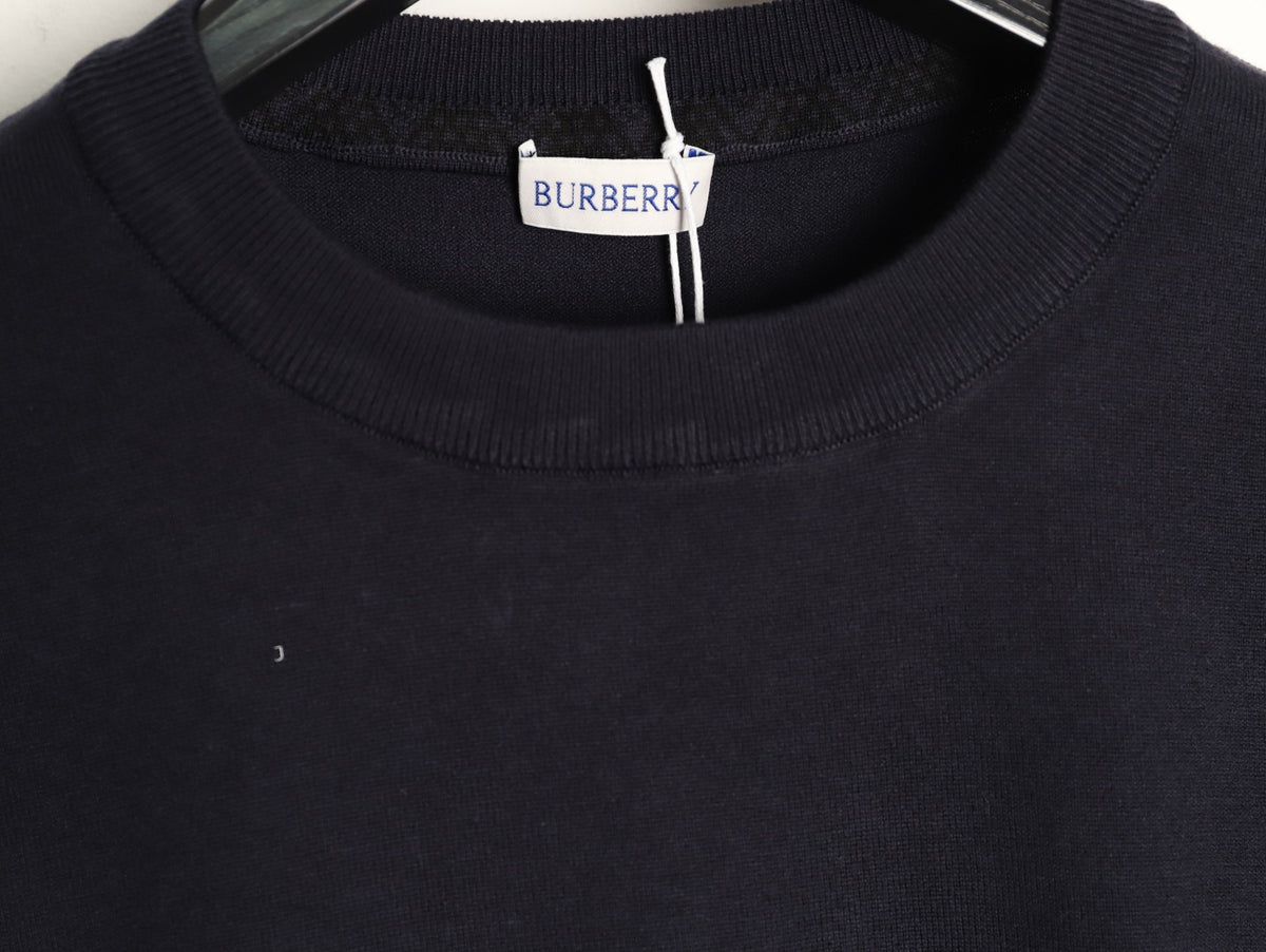 Burberry Equestrian Knight Short-Sleeve Knit Top - Black