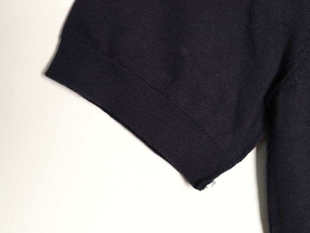 Burberry Equestrian Knight Short-Sleeve Knit Top - Black