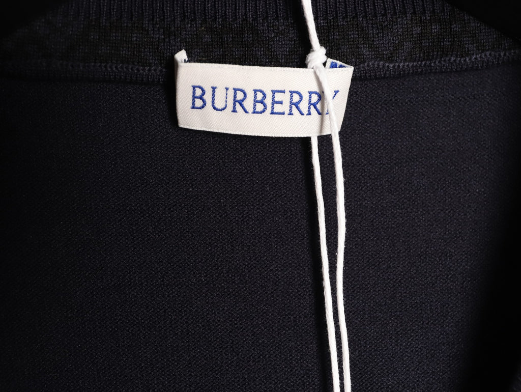 Burberry Equestrian Knight Short-Sleeve Knit Top - Black
