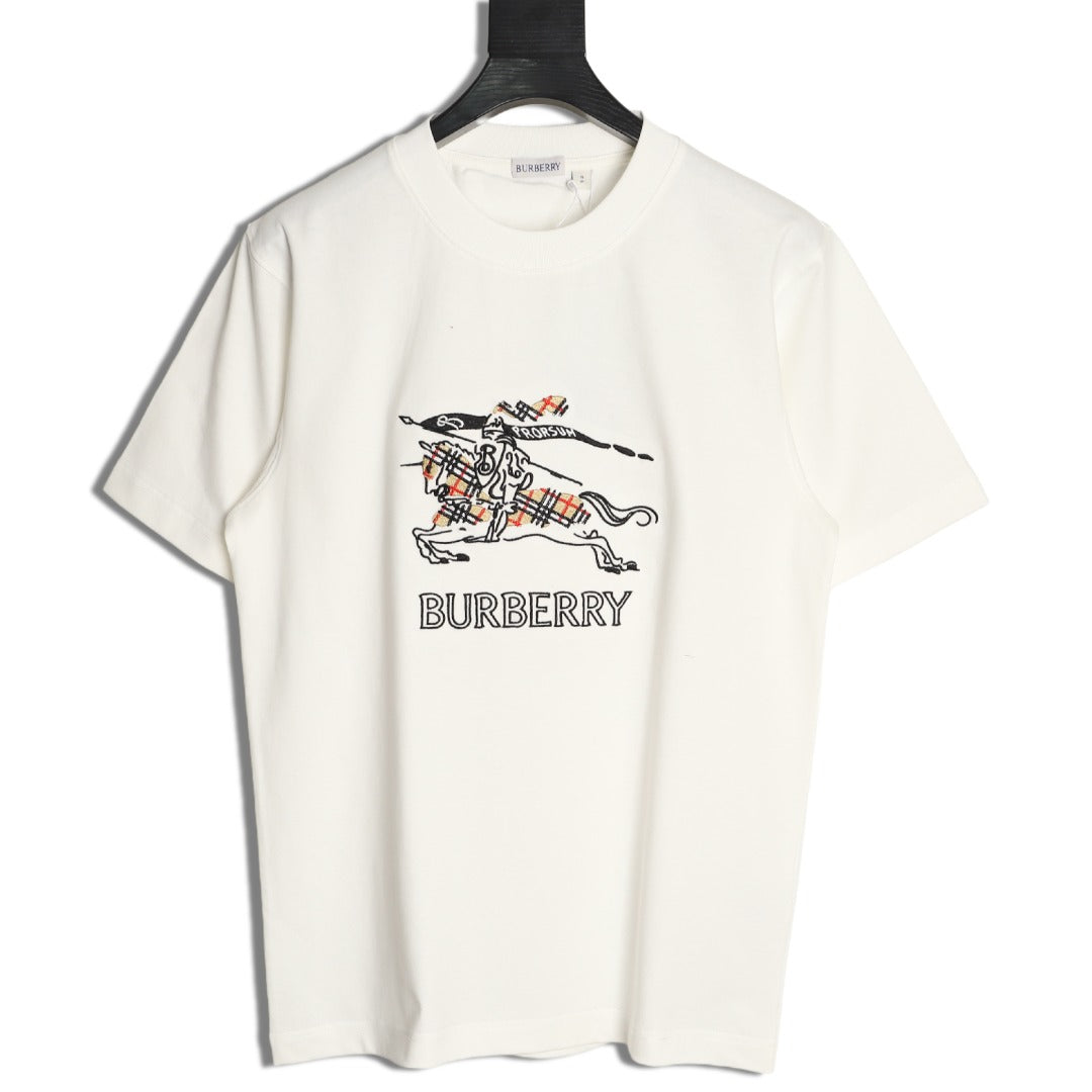 Burberry Equestrian Knight Sketch Graphic T-Shirt - Off-White