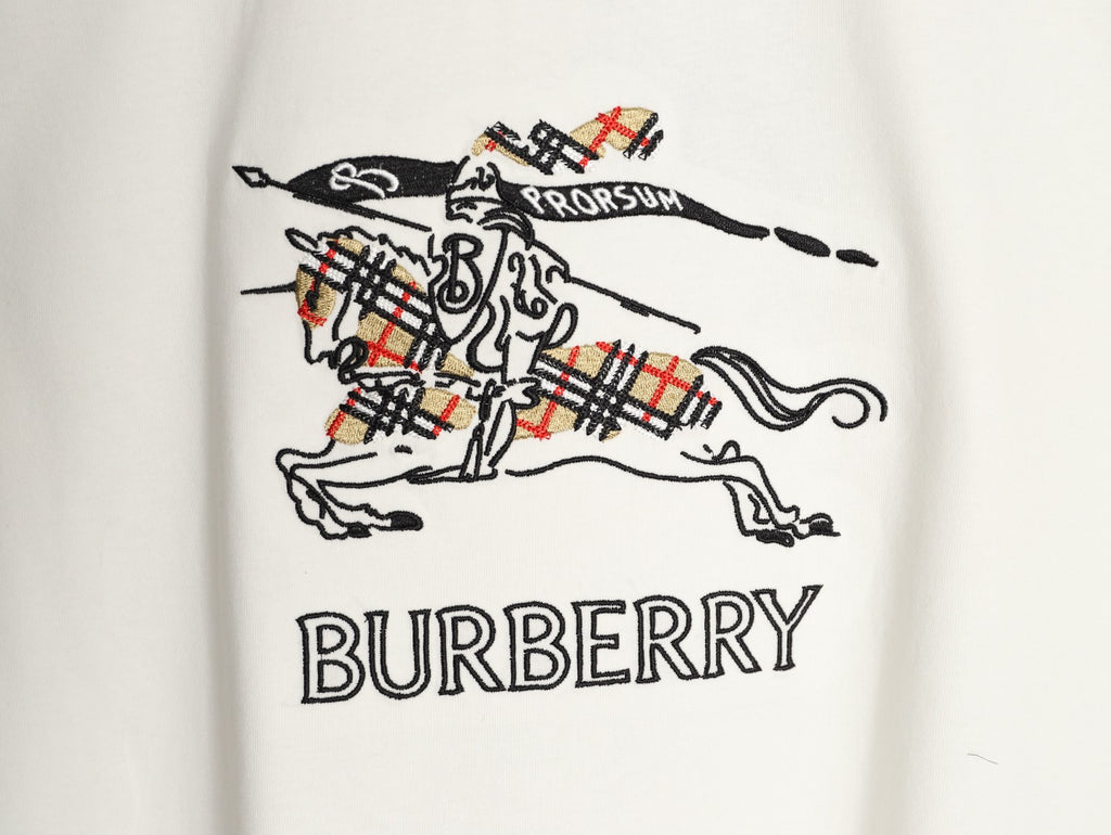 Burberry Equestrian Knight Sketch Graphic T-Shirt - Off-White