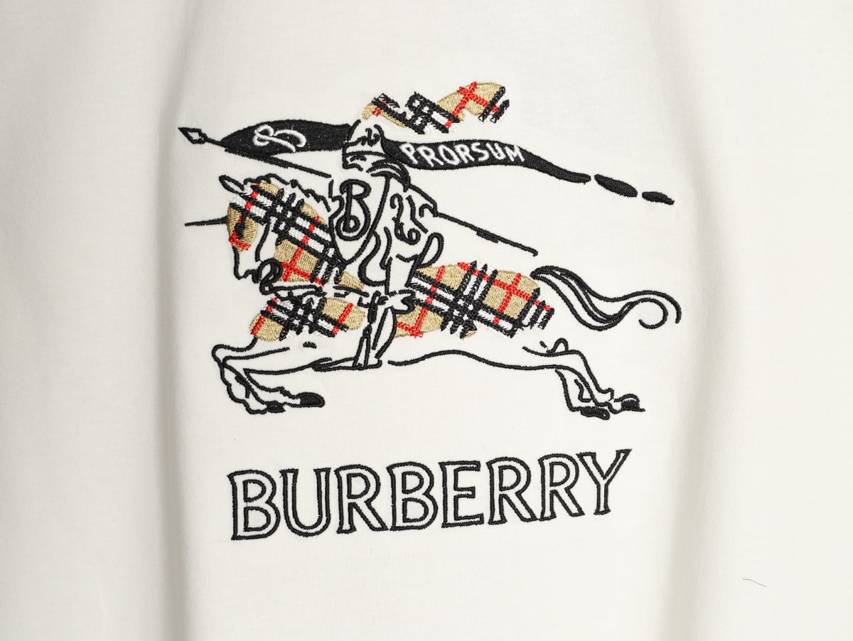 Burberry Equestrian Knight Sketch Graphic T-Shirt - Off-White