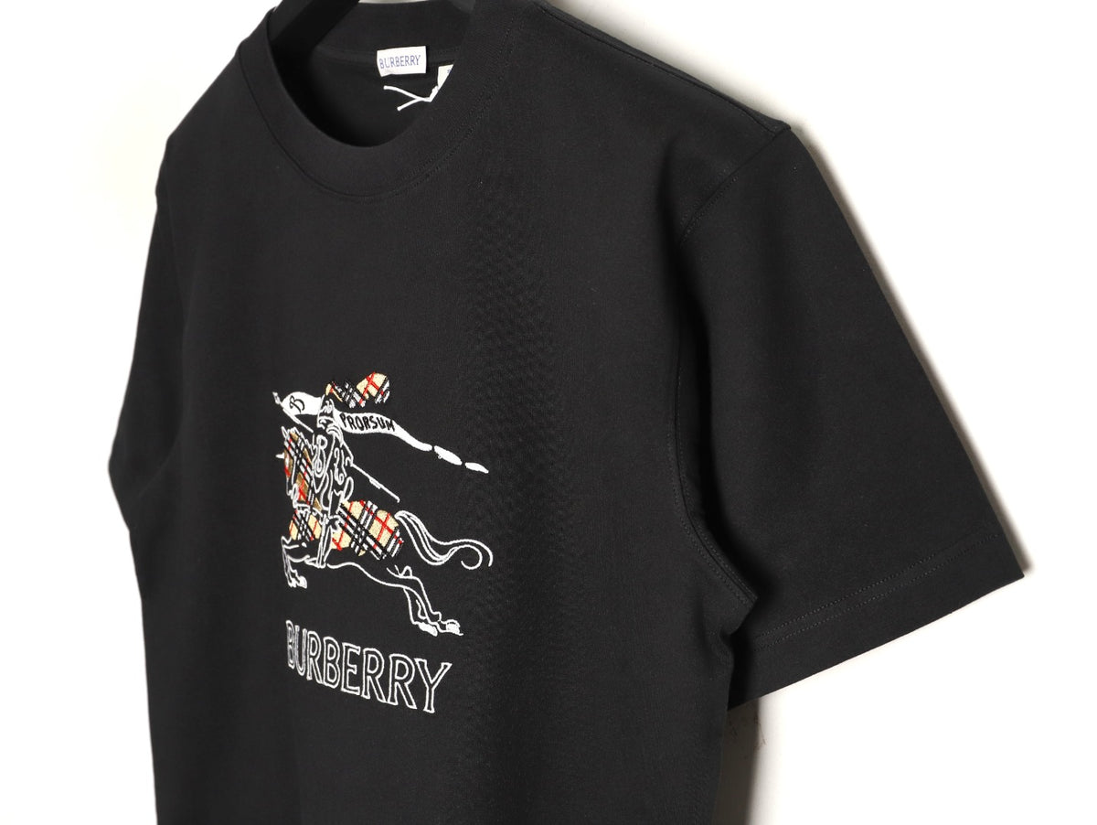 Burberry Equestrian Knight Sketch Graphic T-Shirt - Black